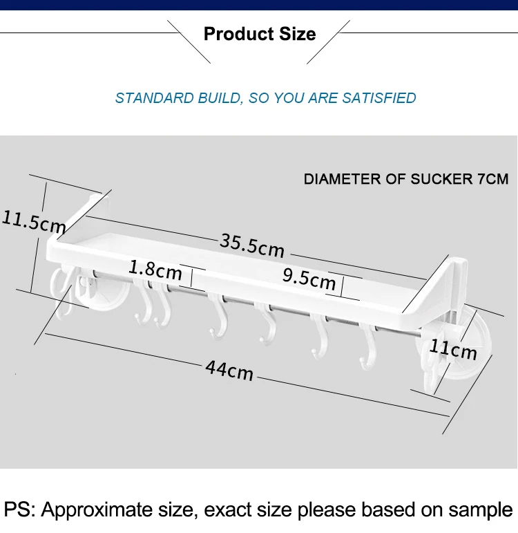 SBLE настенная полка для ванной Вакуумная присоска полотенцесушитель с крючками пластиковая кухонная стойка держатель для специй крючки для полотенец