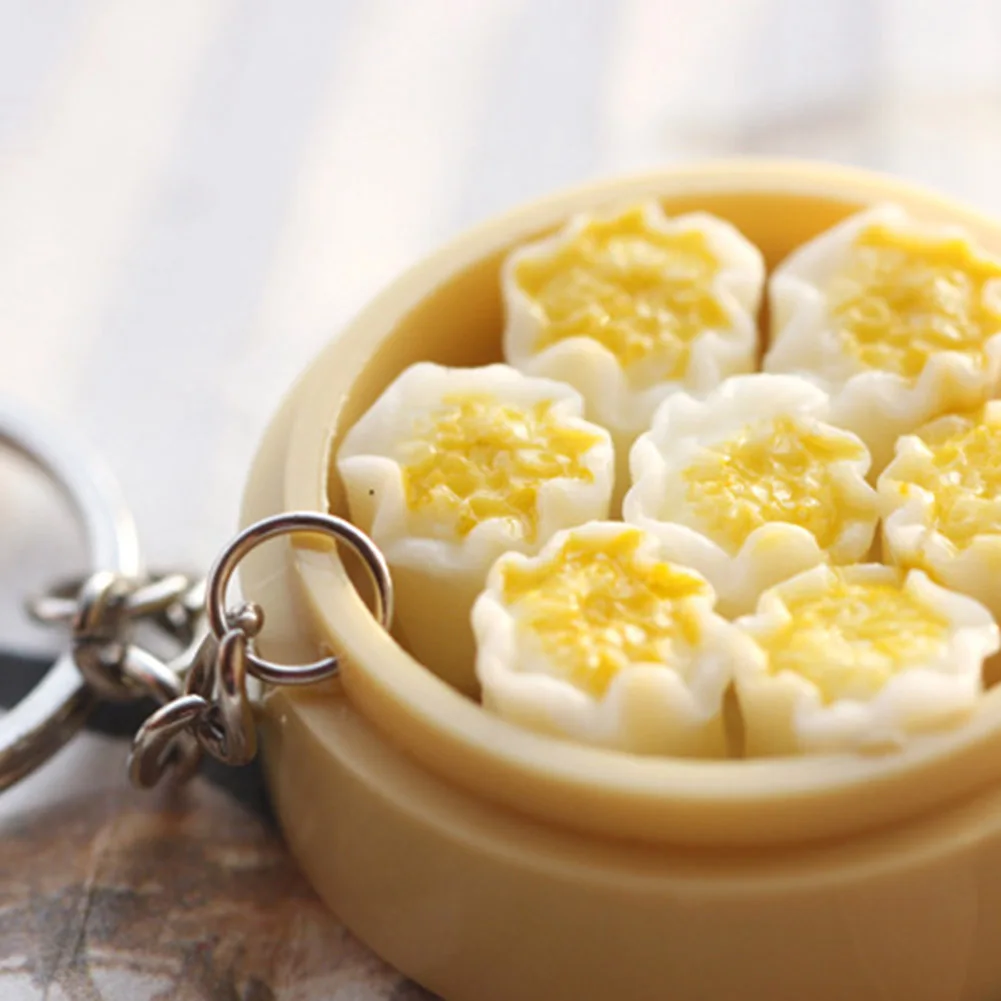 

Cute Charm Car Bag Keychain Simulation Chinese Characteristic Food Dumplings Key Chain Color Random