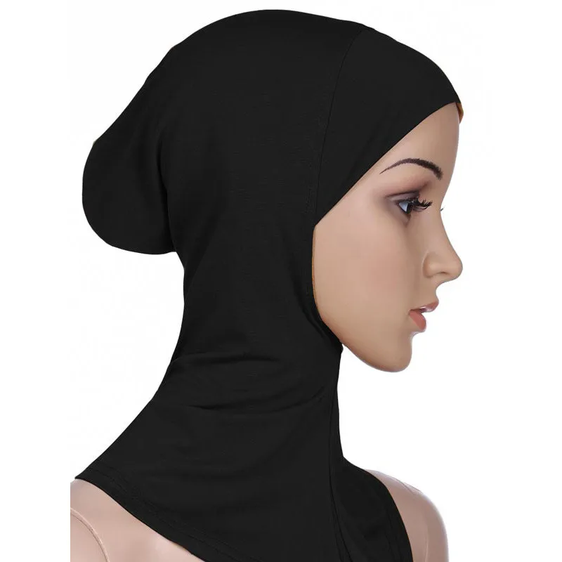 Женский простой шарф из хлопкового трикотажа, головной хиджаб, одноцветные шали, платок для женщин, мусульманские хиджабы - Цвет: underscarf1