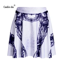 Candice Elsa женские юбки с цифровой печатью оптом черно-белая плиссированная юбка со скелетом Skt1091