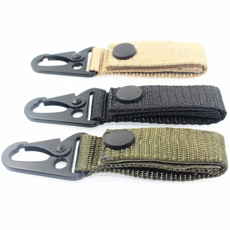 Nylon Tactical Molle Belt Carabiner Key Holder Camp Hot Clip Buckle Hook T6A4 