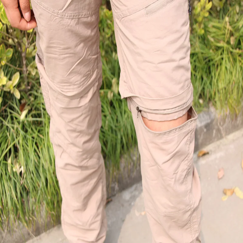 LANBAOSI pantalones de senderismo convertibles para mujer Pantalones de pierna con cremallera protección solar Qucik seco Anti-UV Trekking Pantalones deportivos al aire libre