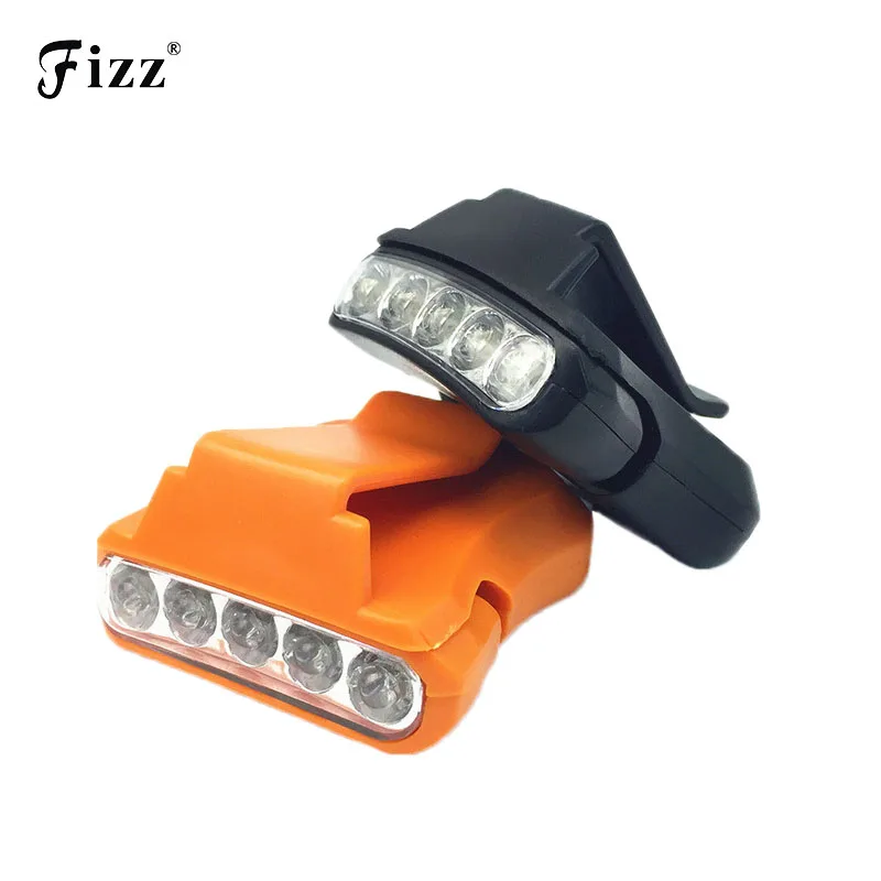 

Adjustable Clip On 5 LED Head Cap Hat Light Fishing HeadLamp Headlight Torch without Battery for Outdoor Fishing Camping Hunting