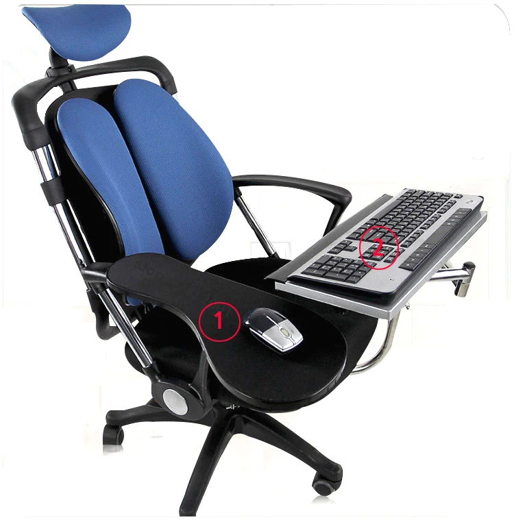 DL OK010 Multifunctoinal Full Motion Chair Clamping Keyboard Support Laptop Holder Mouse Pad for Co