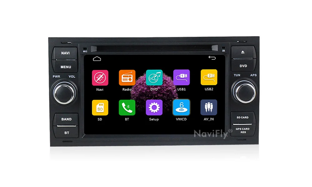Best Navifly Free shipping! 7Inch 2din windows ce6.0 Car DVD Player For C-Max Connect Fiesta Fusion Galaxy Kuga Mondeo S-Max Focus 20