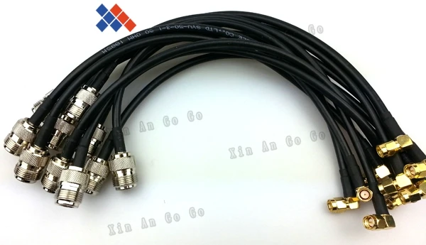 RF SMA male plug right angle connector to N female jack pigtail cable RG58 20cm | Обустройство дома