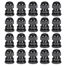 Uxcell 20 шт. PG7/PG11 белый, черный Регулируемый контргайки кабельный сальник для герметизации провода с Водонепроницаемый Пластик соединение для 3 мм-6,5 мм/5 мм-10 мм Диаметр кабель провод