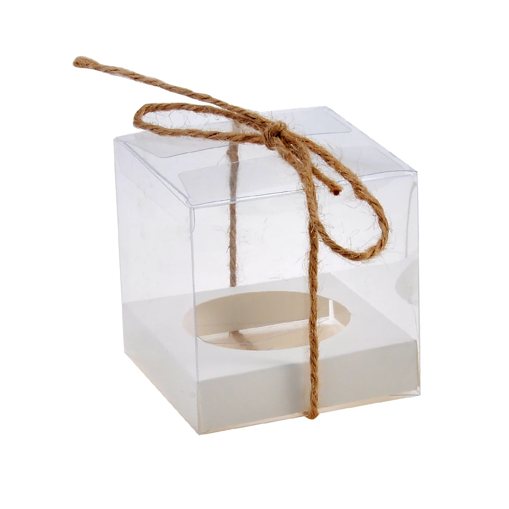 12 шт./партия, Подарочная коробка для свадебной вечеринки и упаковка для тортов Wedidng Cupcake Box чистая, поливинилхлоридная, прозрачная коробка для тортов с основанием внутри - Цвет: Белый