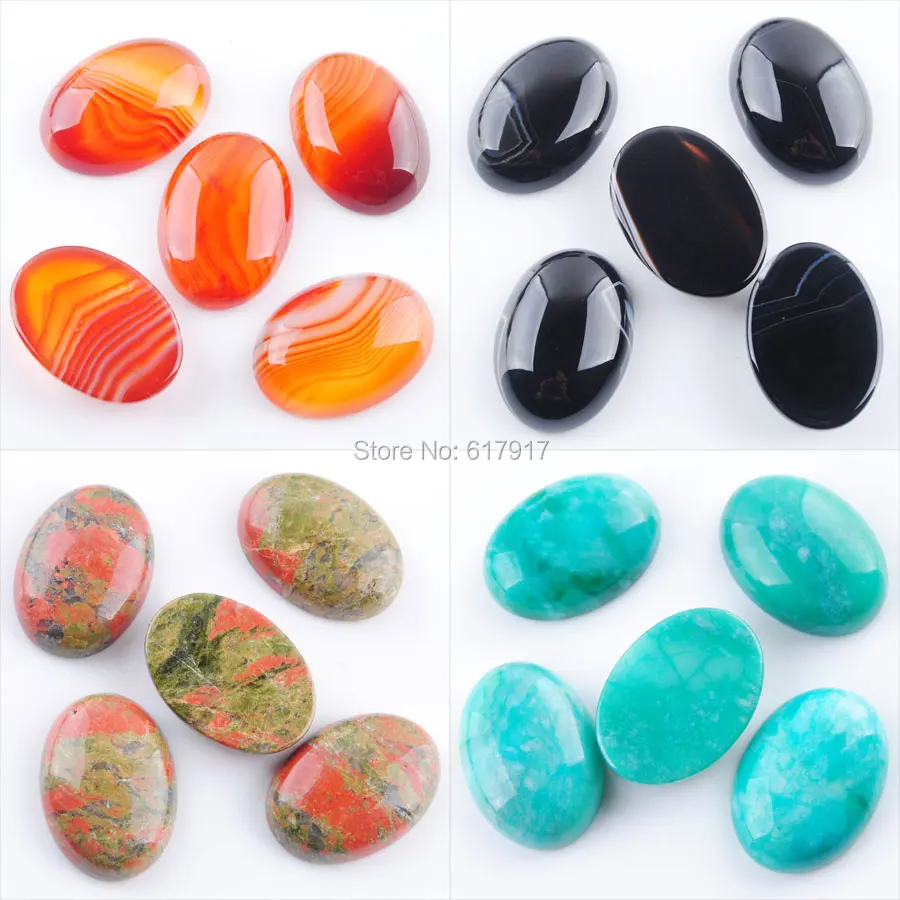 

RONGZUAN Free Shipping Natural Gem Stones Oval Cabochon CAB No Drill Hole 18x25x7mm Jewelry Making 5pcs/lot TBU322