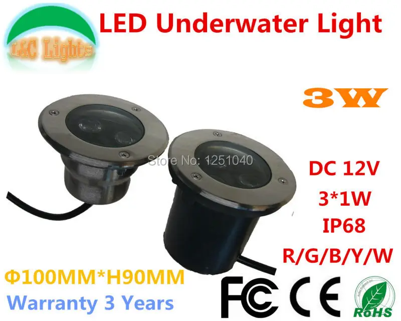 

Factory Direct Sales 3W Outdoor Underwater LED Light 12V Waterproof IP68 Swimming Pool Lights CE RoHS Pond Lamps Fountain Lamp