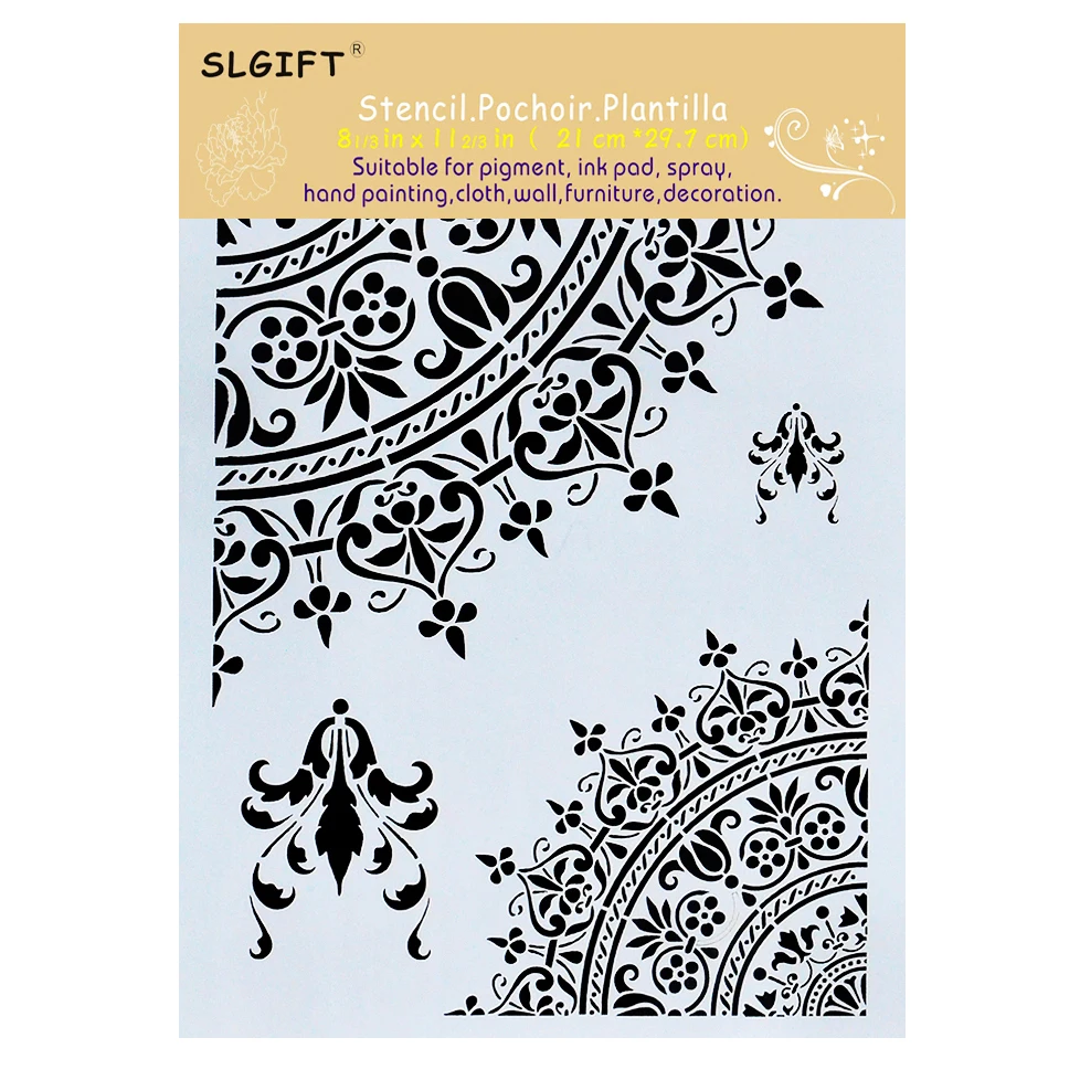 

A4 A3 A2 Size Mandala Stencils for Wall Painting DIY Scrapbooking album Paper Card Making Craft Decorative Embossing Template