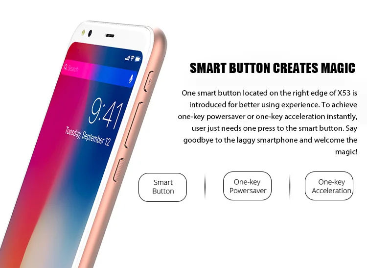 DOOGEE X53 1GB RAM 16GB ROM MTK6580M 1.3GHz Quad Core 5.3 Inch 2.5D Screen Dual Camera Android 7.0 3G Smartphone