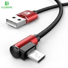 FLOVEME Micro USB кабель для Xiaomi Redmi 4X Note4 2.4A Быстрая зарядка 1 м l-образный зарядный кабель для мобильного телефона для samsung S7 huawei