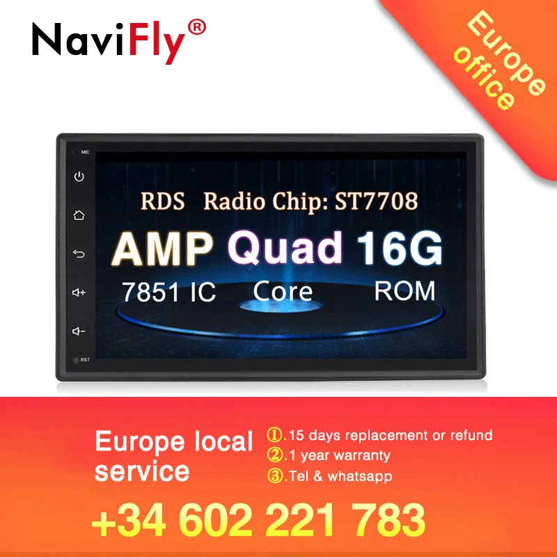 2din универсальный Android8.1 full HD с сенсорным экраном 1024*600 Автомобильный gps навигатор
