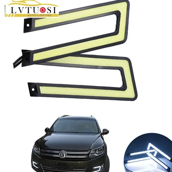 

LVTUSI COB Daytime Running Light U Shape DRL LED LED Car Light Lamp Source Waterproof DC 12V Auto Lamp For All Car CJ