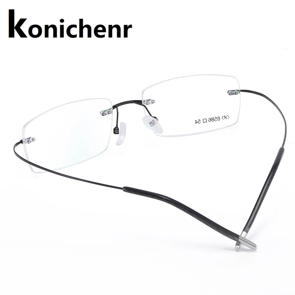 Мужские очки без оправы Konichenr с оптической оправой по рецепту сверхлегкие