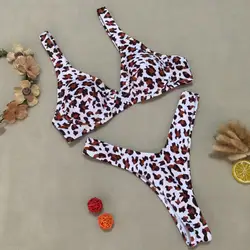 Femme ванный комплект для женщин 2019 Mujer Biquini Maillot De BainSexy Leopard Купальники с принтом пляжный Бюстгальтер Push Up