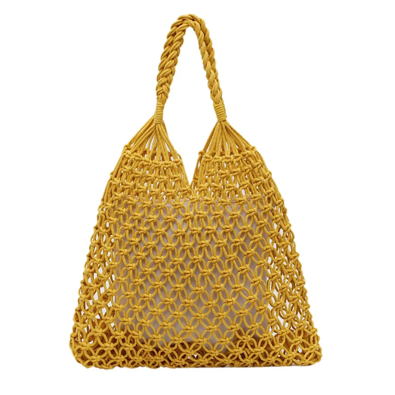 

Summer Net Bag Handwoven Handbag Hollow Out Soft Handbag Women Elegant Handbags Girl Fashion Bags Ladies Luxury Bags 2019 New