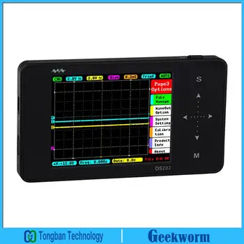 

DS202 Mini Digital Oscilloscope 2-channel Oscilloscope USB Interface Full Color TFT Display 8MB Memory Storage 1MHz 10MSa/s