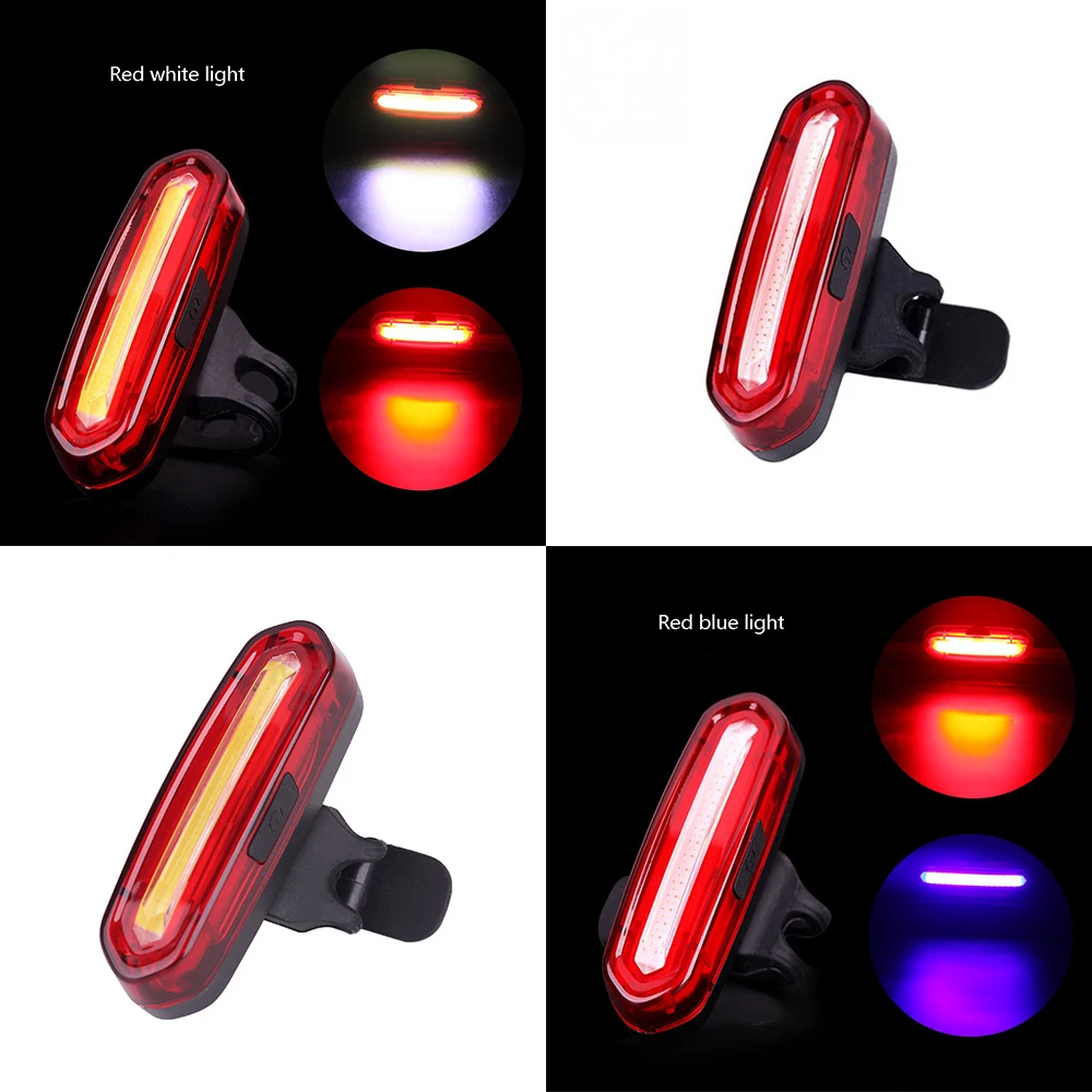 Cheap 120 Lumens LED Waterproof Tail Light Bicycle Taillight for Bicycle USB Rechargeable Reflector Rear Lights Bike Lamp Accessories 7