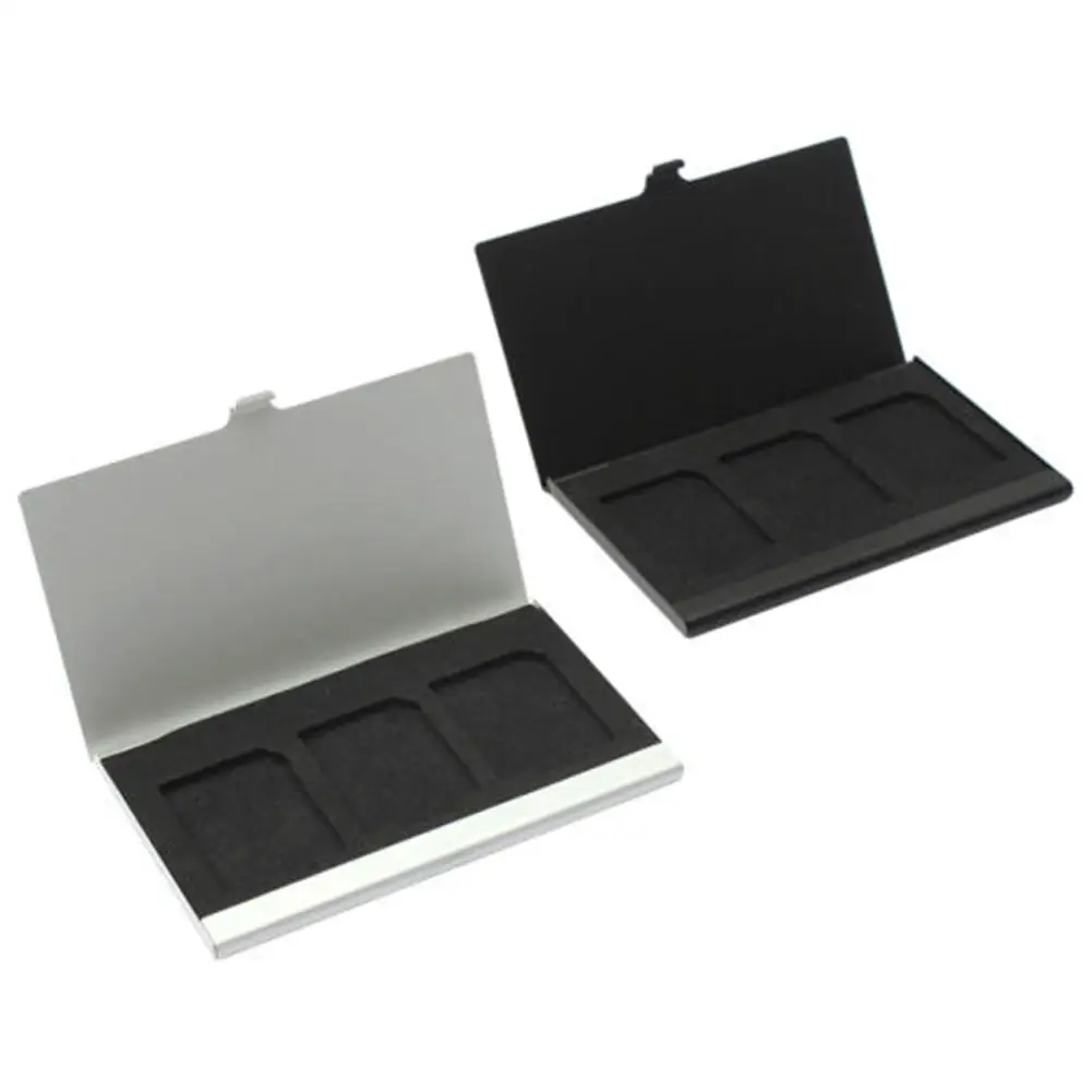 Портативный алюминиевый сплав карты памяти TF чехол для хранения коробка держатель для 3 шт sd-карт