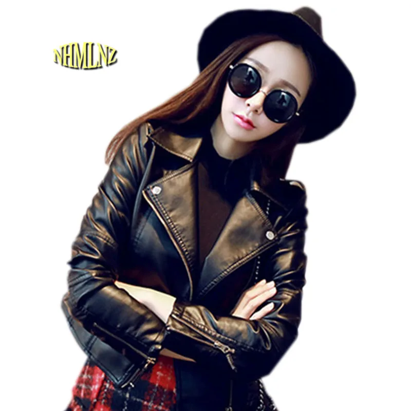 

Women Spring Leather Jacket 2019 New Fashion Short Coat Casual Large size Student Leather Jacket Slim Office Autumn Coat OK651