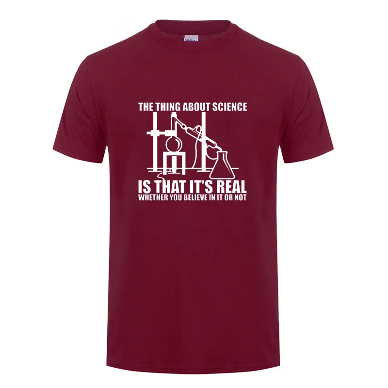 Настоящие Science Believe Chemistry Experi мужские футболки с принтом для мужчин и женщин атеистская летняя модная повседневная свободная хлопковая футболка