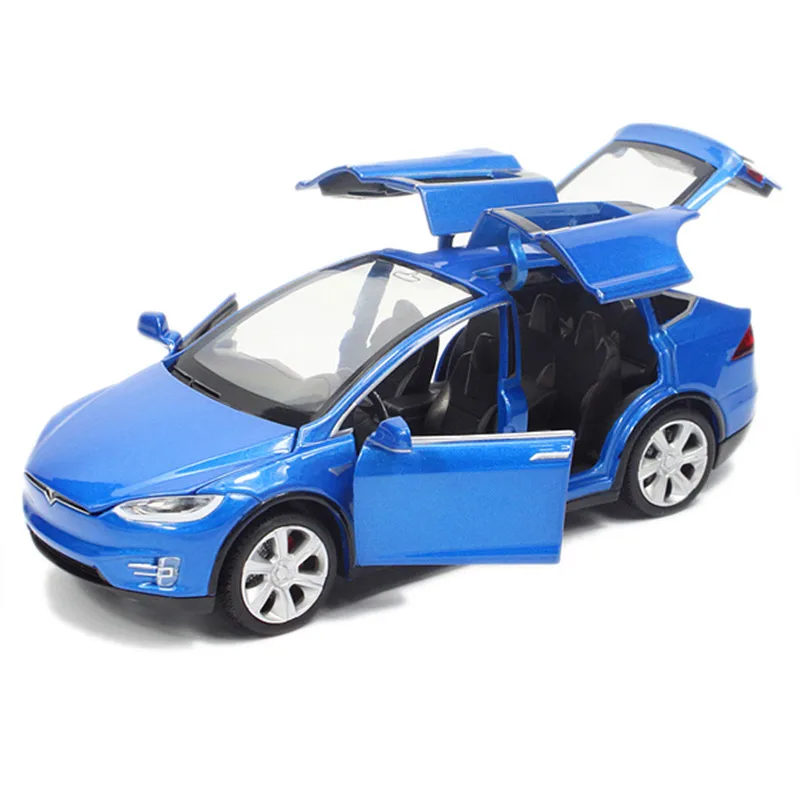 Высокая симуляция 1:32 Tesla модель X 90 сплав модель автомобиля Diecasts игрушечные машинки Игрушечные Машинки Игрушки для мальчиков оттягивающие мигающий Звук подарки для детей