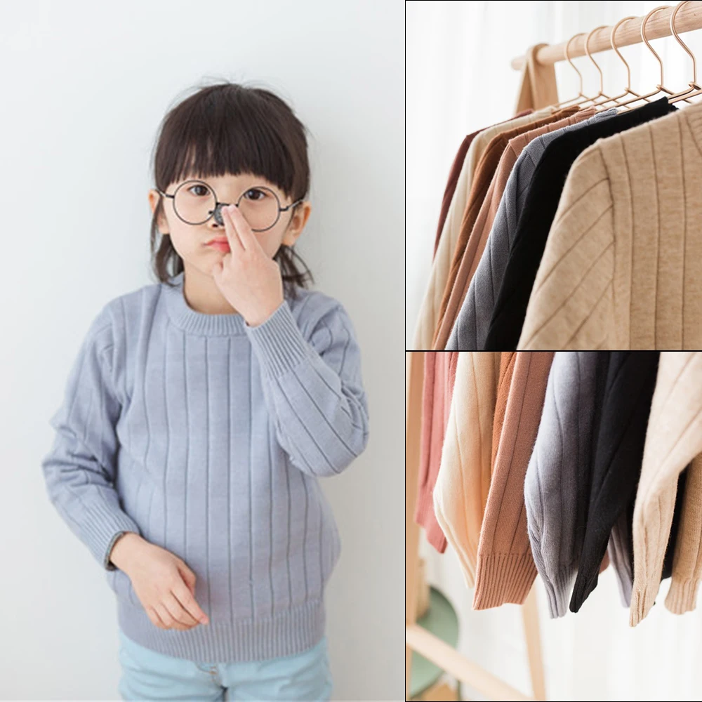 

Girls And Boys Sweaters Solid Candy Color Autumn Winter Kids Knitted Sweaters And Pullover Casual Kids Clothing Girls Pullover