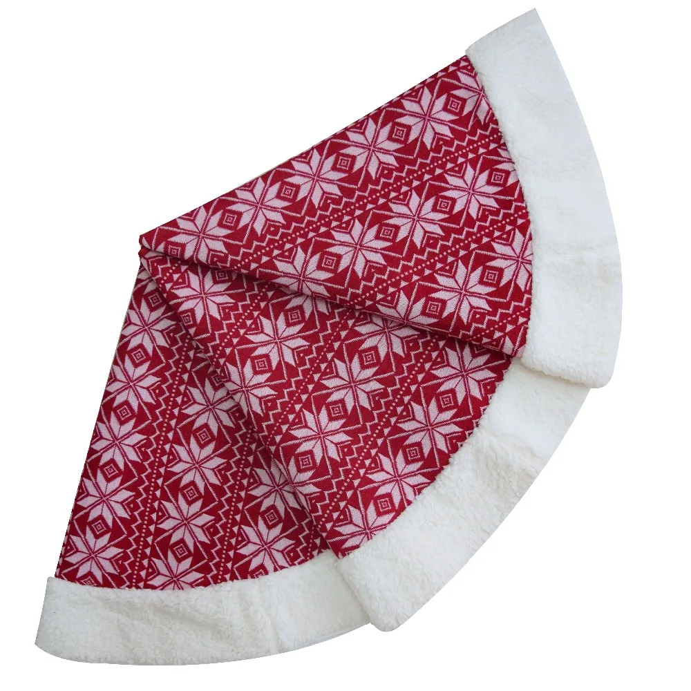 Extra Large 50" Knitted Christmas Tree Skirt Snowflake Tree Skirt