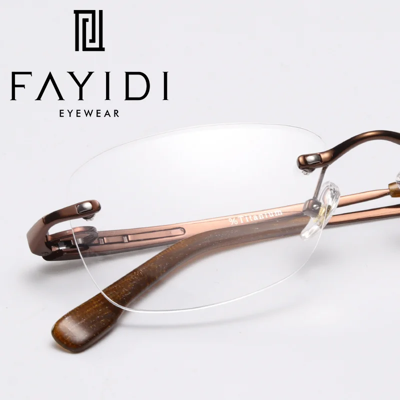 

Alloy Men Glasses Frame With Diopter Fashion Square Clear Myopia Designer Band Optical Rimless Eyeglasses Frame #F-152