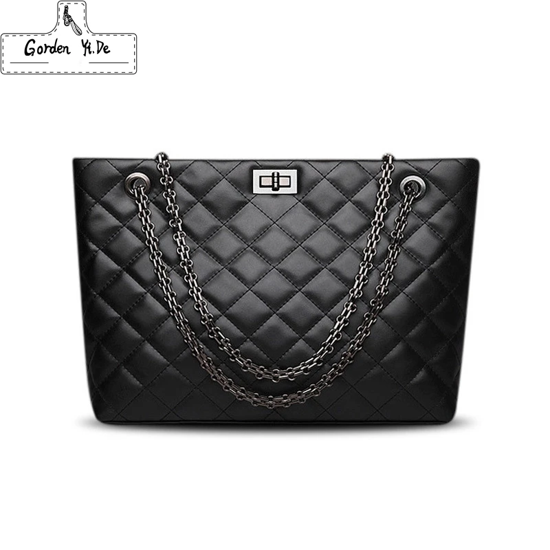 Luxury Brand Plaid Crossbody bags for women 2019 Large Female Handbags Designer Black Leather ...