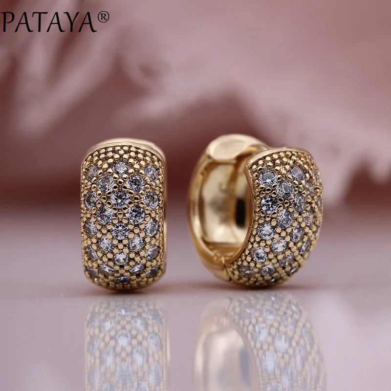 Серьги-подвески PATAYA женские роскошные круглые серьги с инкрустацией из