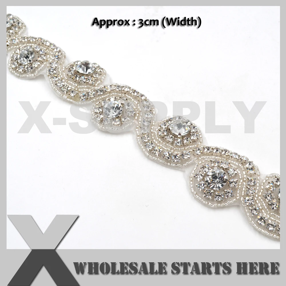 

Bridal Sash Trim,Wedding Belt Trim,Crystal Beaded Trim For DIY Bridal Sash Belt,Pageant Belt,Cake Decor,Unity Candle