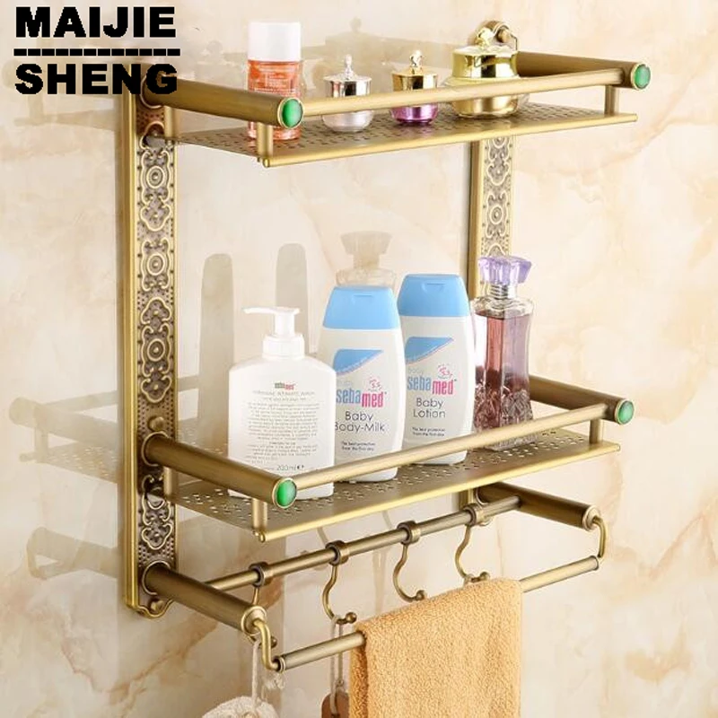 bathroom shelf with hooks basket for bathroom holder Bathroom antique