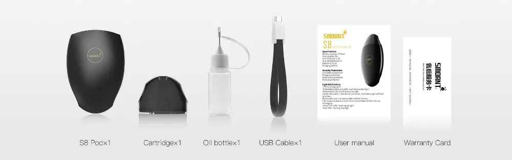 Newest Cartridge pod vape Kit Smoant S8 Pod Starter Kit All-in-one System 2ML Capacity Catridge With 370mAh Internal Battery 01 (4)