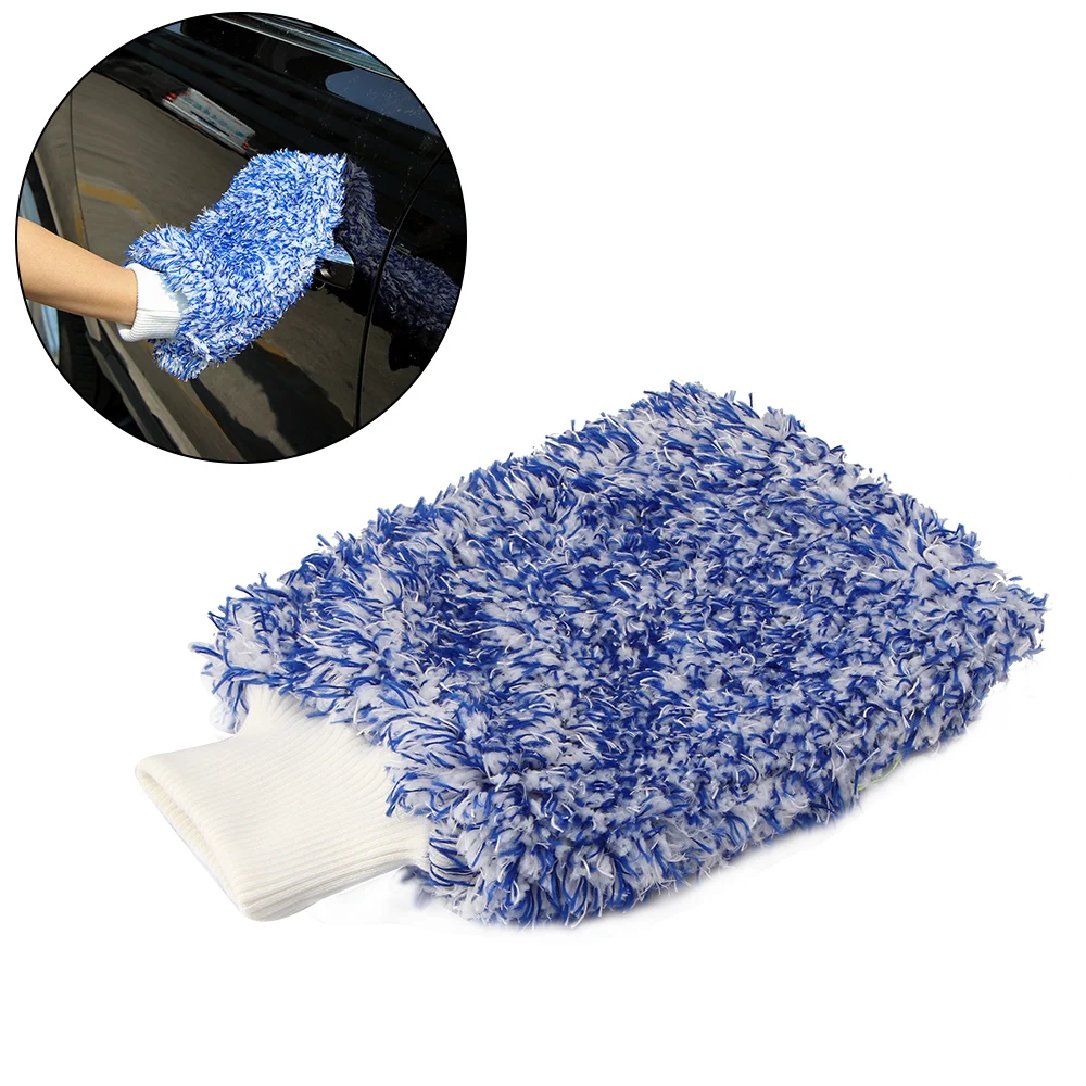 Полотенце из микрофибры для чистки машины перчатка высокой плотности без царапин мочалка влажное и сухое использование пыли