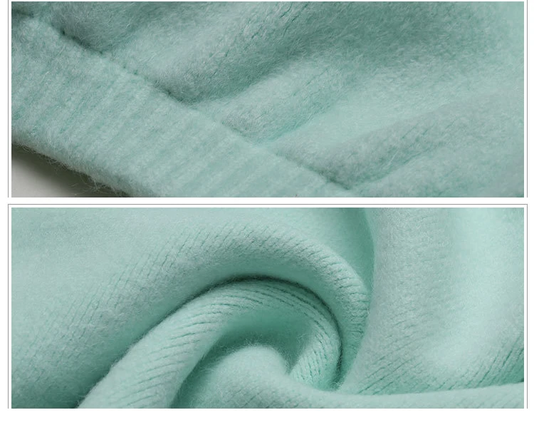 New European and American large size women's knit short sleeve sweater thick winter sweater coat ladies tide (13)