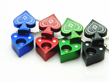 

10pcs/lot aluminum alloy pipe 4 color can chooes Playing cards Pipe as christmas gift or Grinder cigarette Cigar tool for men