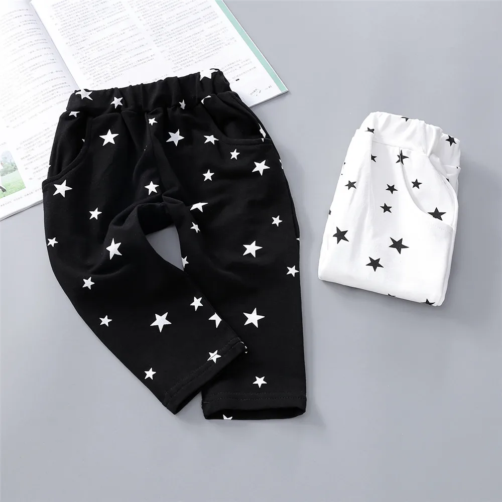 Yeedison Casual Girls Pants Cotton Warm Boys Leggings Spring Autumn Children Harem Pants Stars Print Kids Trousers Child Clothes (7)