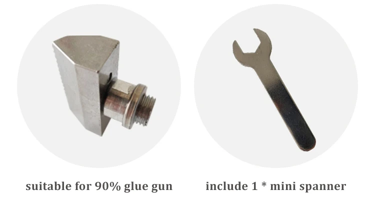 Широкий Диаметр горячий клей пистолет сопла 20 мм 30 мм 40 мм сделать большой Клей алюминиевый насадки для Мощность инструменты включают гаечный ключ, 1 шт./лот