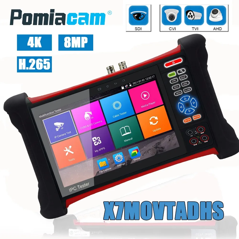 X7MOVTADHS Professional CCTV Camera Tester Monitor 8MP 5MP H.265 4K TVI CVI AHD SDI CVBS IP Camera tester with RJ45 cable TDR X7MOVTADHS Professional CCTV Camera Tester Monitor 8MP 5MP H.265 4K TVI CVI AHD SDI CVBS IP Camera tester with RJ45 cable TDR