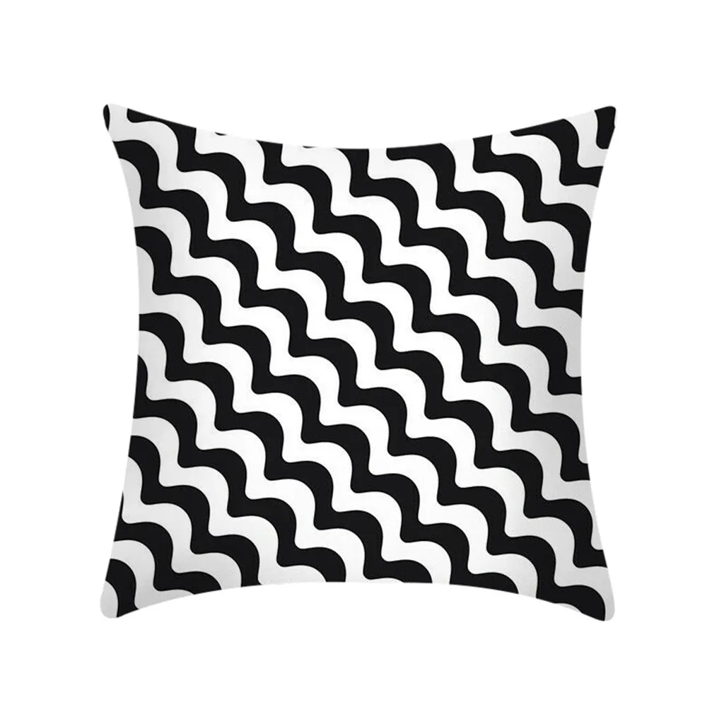 45 см* 45 см Черный и белый геометрический декоративная подушка чехол s полиэстер Подушка Чехол рисунок, рисунок в полоску, геометрический рисунок, рисунок с Подушка Чехол L0724 - Цвет: X