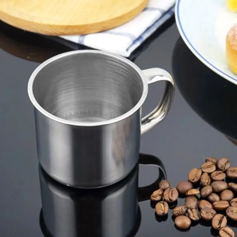 Nice 1pcs New 100-200ML Stainless Steel Portable Mug Cup For Camping/Travel/Home Use Coffee Mug Tea Cup Nice 1pcs New 100-200ML Stainless Steel Portable Mug Cup For Camping/Travel/Home Use Coffee Mug Tea Cup