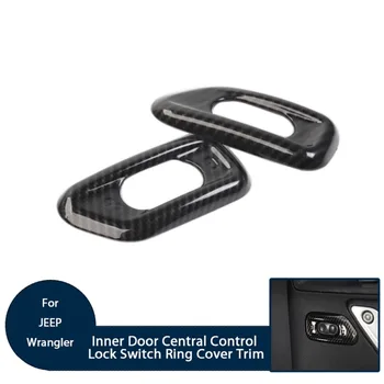 

Car Inner Door Central Control Lock Switch Ring Cover Trim Fit for Jeep Wrangler 2010-2016 Carbon Fiber ABS Styling Kit