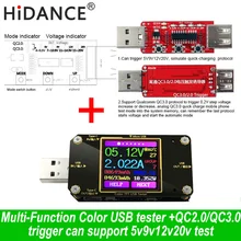 Usb type-c тестер беспроводной Bluetooth DC Цифровой вольтметр измеритель напряжения тока детектор мониторинг Qualcomm зарядное устройство QC2.0 3,0