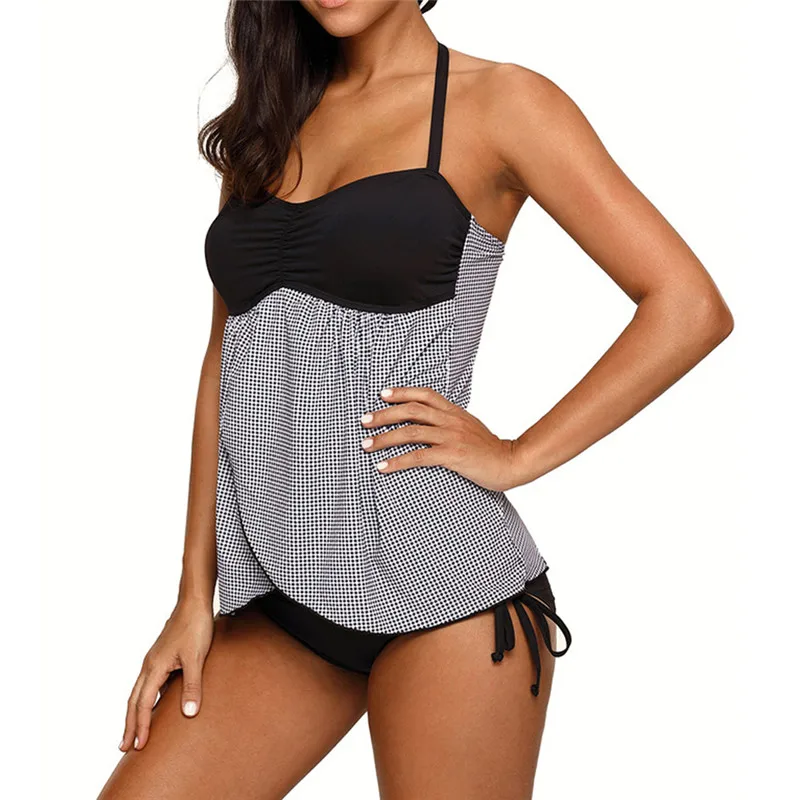 5XL-Two-piece-Tankini-Set-Large-Plus-size-Swimwear-Retro-Women-2018-Swim-Sport-Swimsuit-Bather (2)