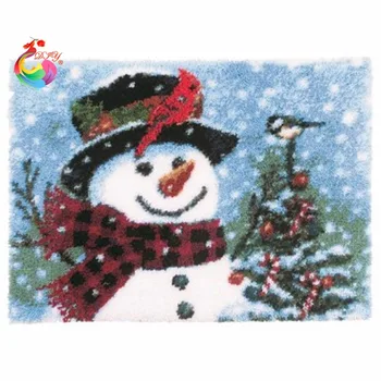 

Free Shipping Hook Rug Kit DIY Unfinished Crocheting Yarn Mat embroidery kits Latch Hook Rug Kit Floor Mat carpet Snow Picture