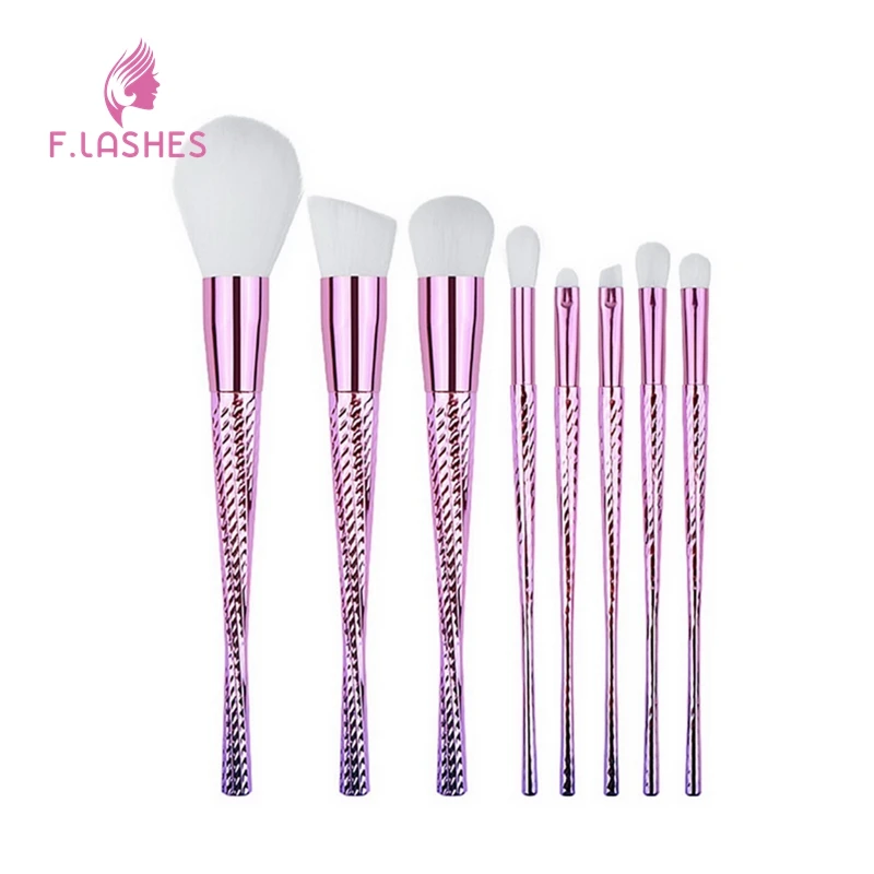 

F.Lashes 8Pcs/Set New Pink Professional Makeup Brushes Mask Brush Facial Eye Makeup Face DIY Mask Brushes Cosmetic Beauty Tools