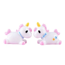 2 шт. миниатюрные единороги, мини полимерные бонсай-суккулент, горшки для растений, сад, микро пейзаж, домашний декор, сказочный декор, миниатюрный Единорог